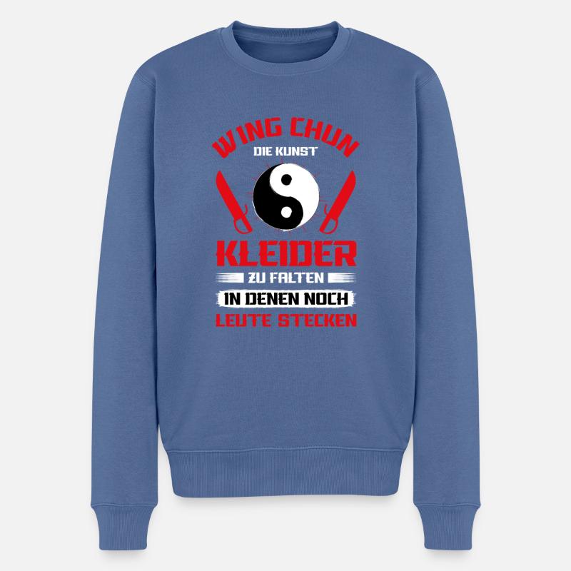 Kampfsport Kampfkunst Wing Chun - Männer Premium Bio Pullover - Taubenblau