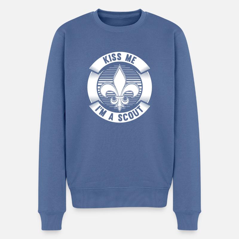 Pfadfinder - Männer Premium Bio Pullover - Taubenblau
