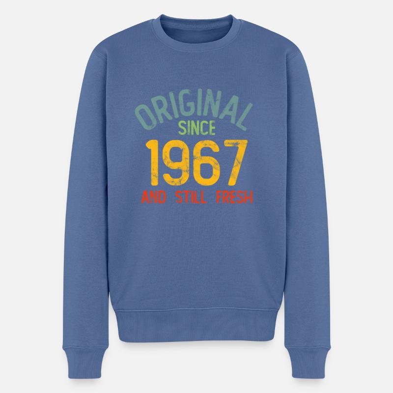 1967 Birthday - Männer Premium Bio Pullover - Taubenblau