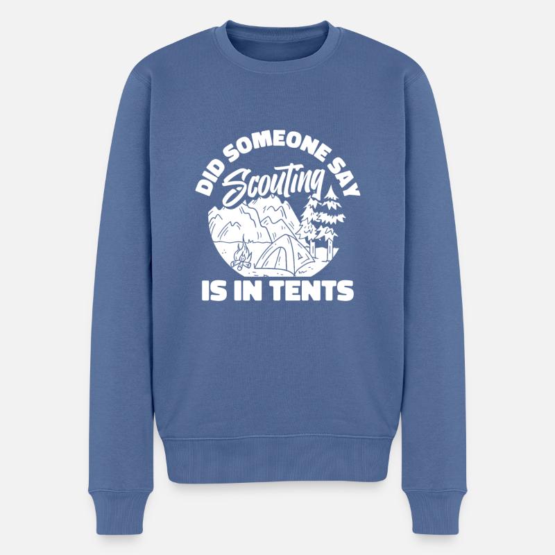 Tente scoute - Pull Premium bio Homme - bleu pigeon