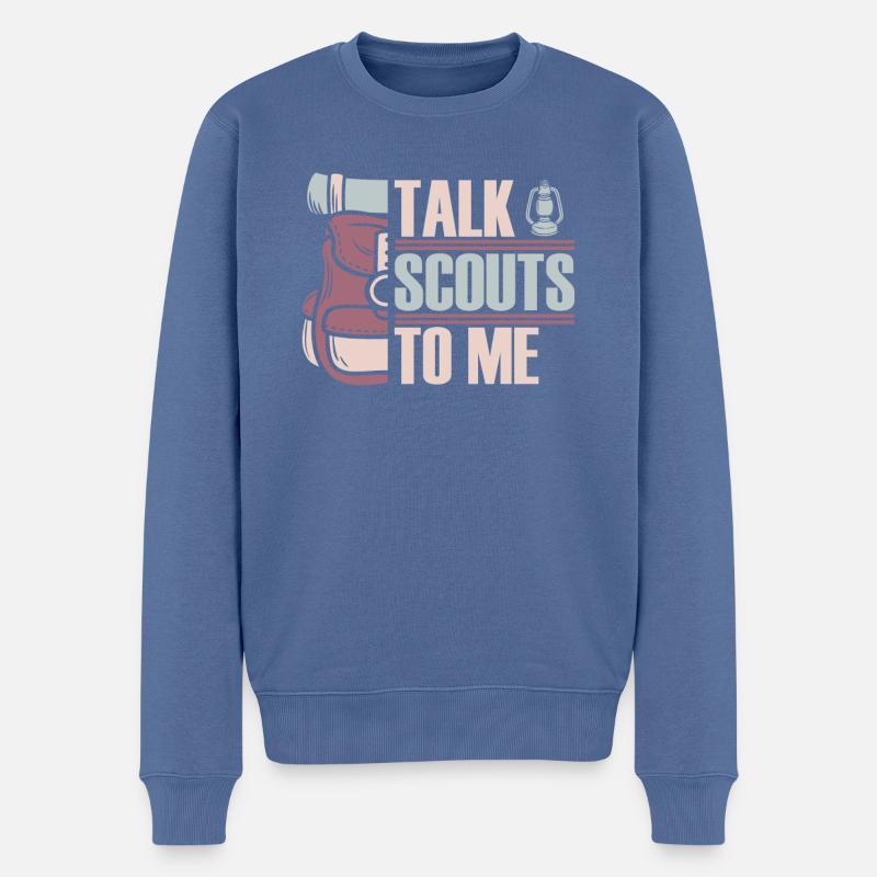 Boy Scout drôle - Pull Premium bio Homme - bleu pigeon