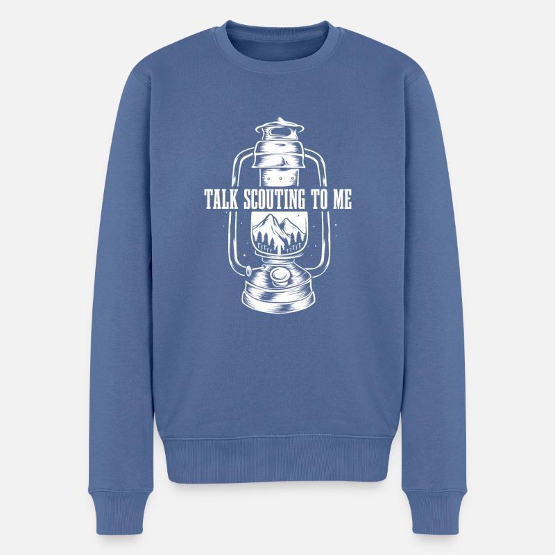 Pfadfinder Witzig - Männer Premium Bio Pullover - Taubenblau