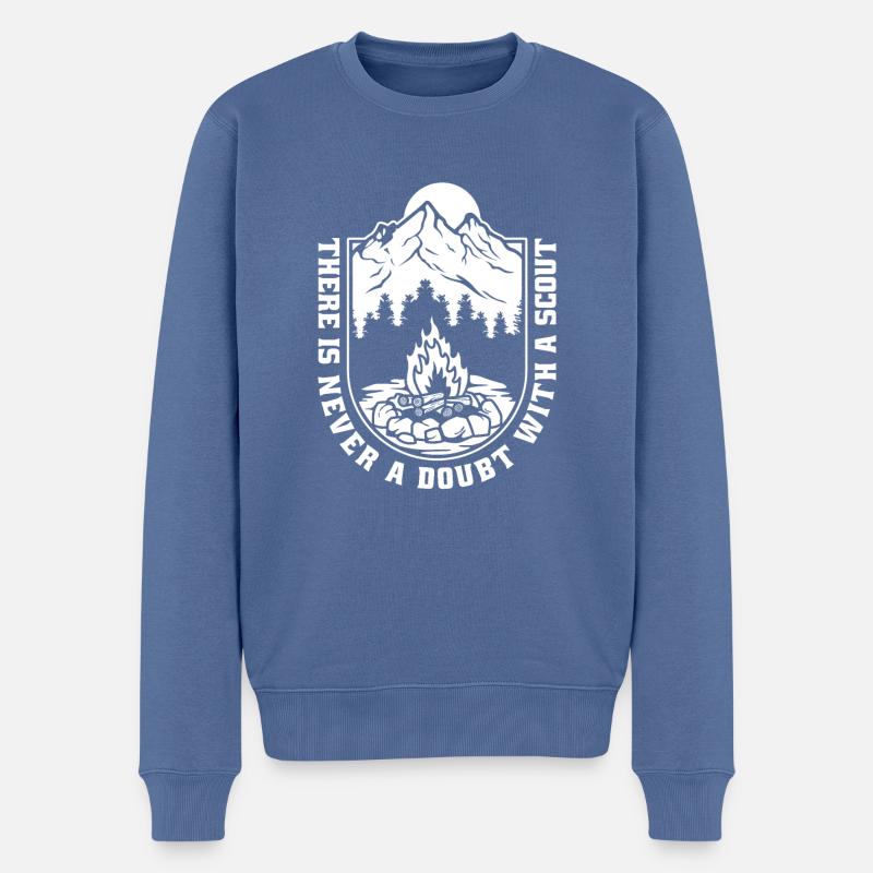 Pfadfinder - Männer Premium Bio Pullover - Taubenblau