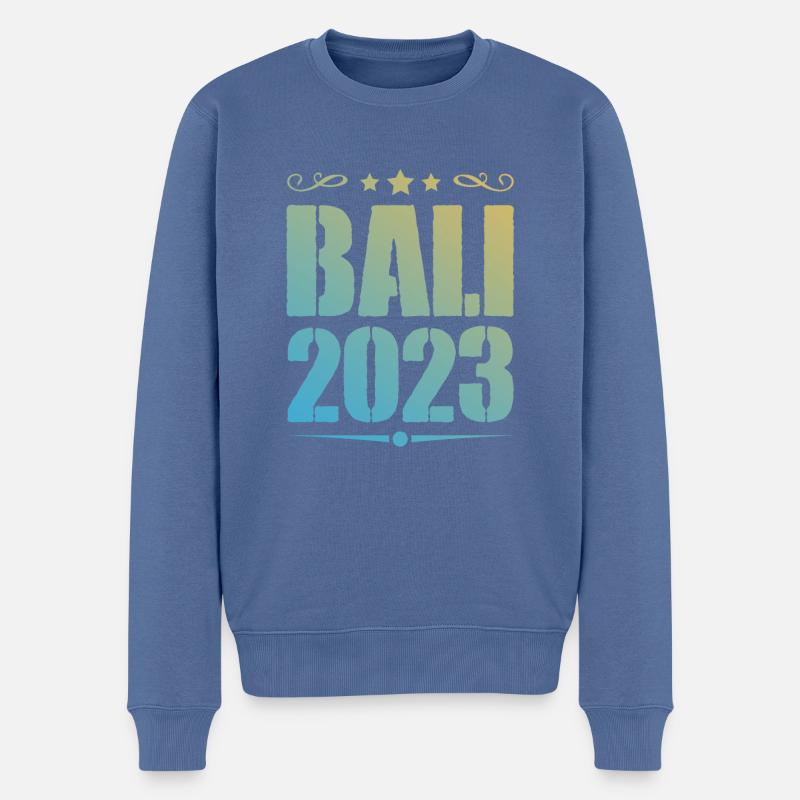 Bali 2023 - Pull Premium bio Homme - bleu pigeon