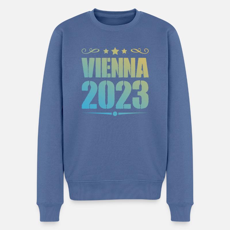 Vienne 2023 Vienne - Pull Premium bio Homme - bleu pigeon