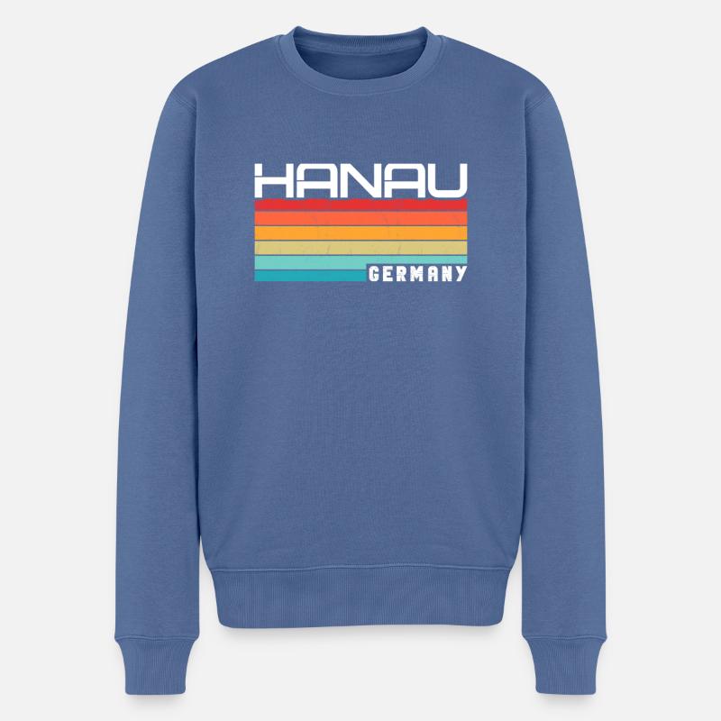 Hanauerin Hanauer Hanau - Männer Premium Bio Pullover - Taubenblau