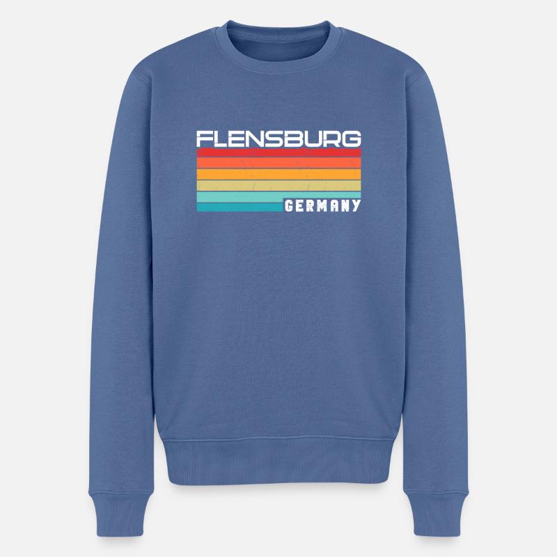 Flensburgerin Flensburger Stadt Flensburg - Männer Premium Bio Pullover - Taubenblau