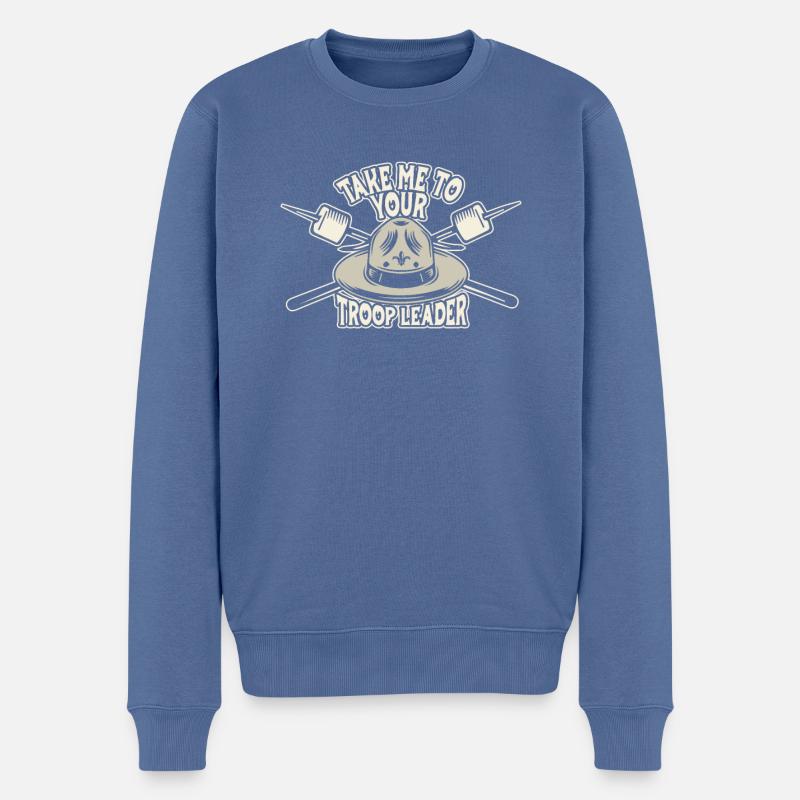 Cabane scoute - Pull Premium bio Homme - bleu pigeon
