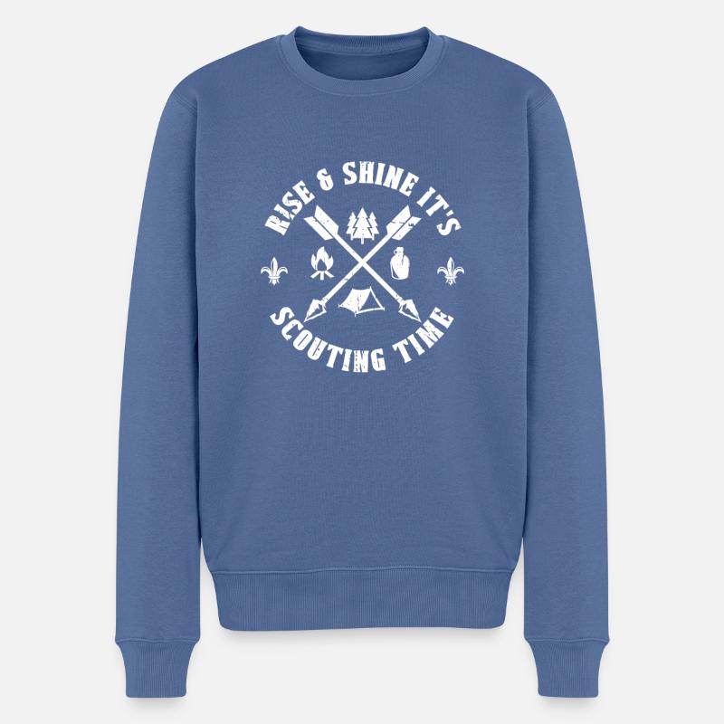 Pfadfinder - Männer Premium Bio Pullover - Taubenblau