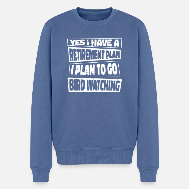 Pension de pensionné - Pull Premium bio Homme - bleu pigeon