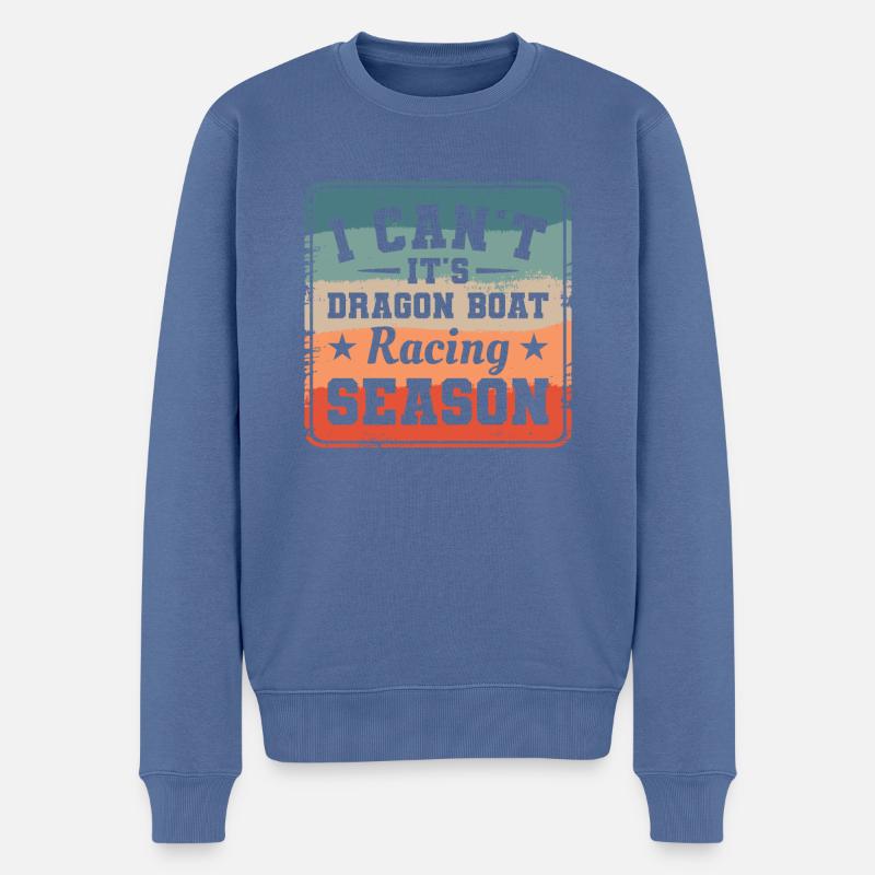 Ich kann nicht, es ist Drachenboot-Rennsaison-Paddel - Männer Premium Bio Pullover - Taubenblau
