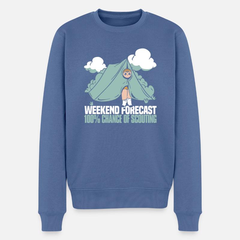 Pfadfinder Niedlich - Männer Premium Bio Pullover - Taubenblau