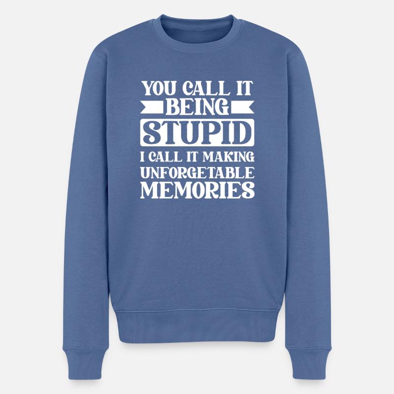 Humour noir drôle - Pull Premium bio Homme - bleu pigeon