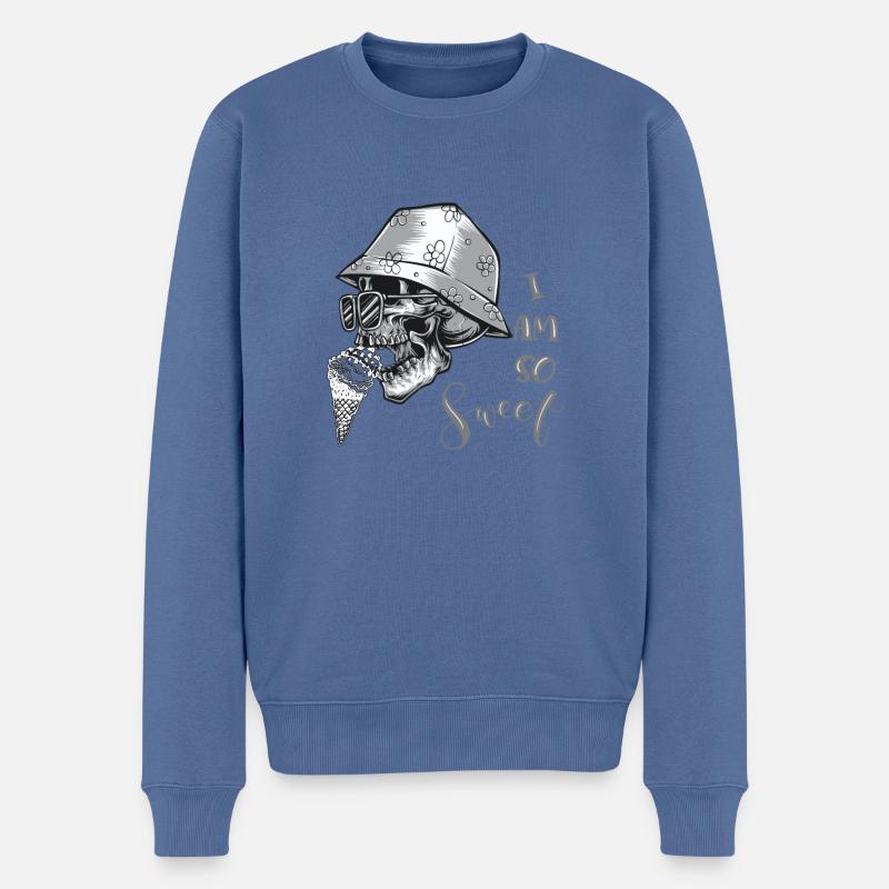 Niedlicher Totenkopf Crâne mignon - Pull Premium bio Homme - bleu pigeon