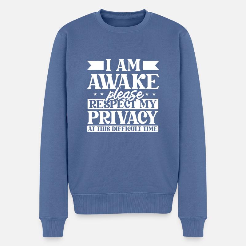 Schwarzer Humor - Männer Premium Bio Pullover - Taubenblau