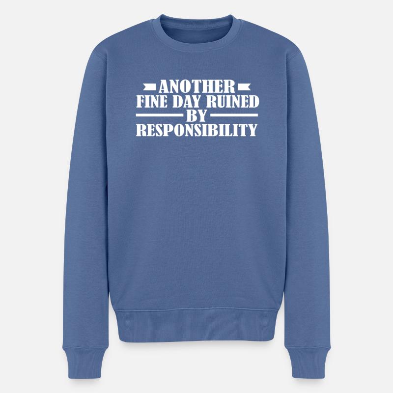 Humour noir - Pull Premium bio Homme - bleu pigeon