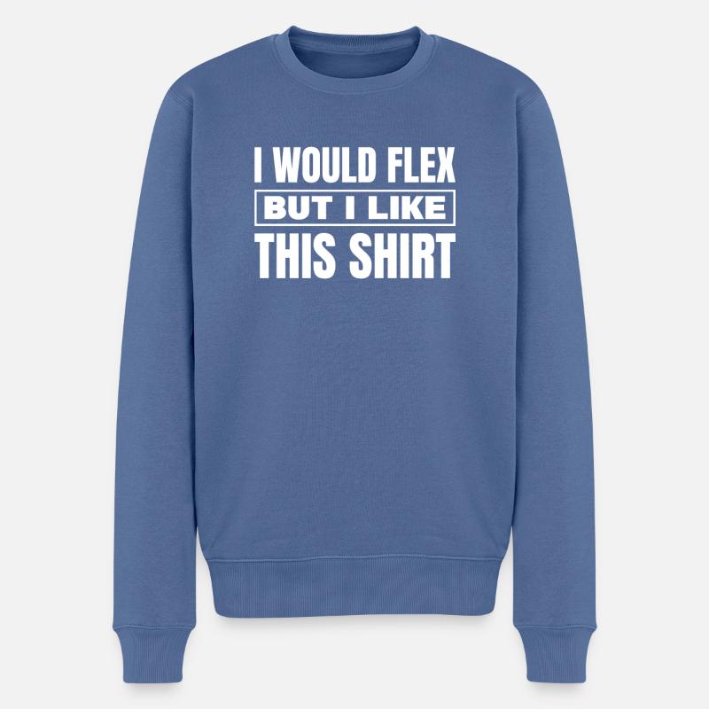 Schwarzer Humor - Männer Premium Bio Pullover - Taubenblau