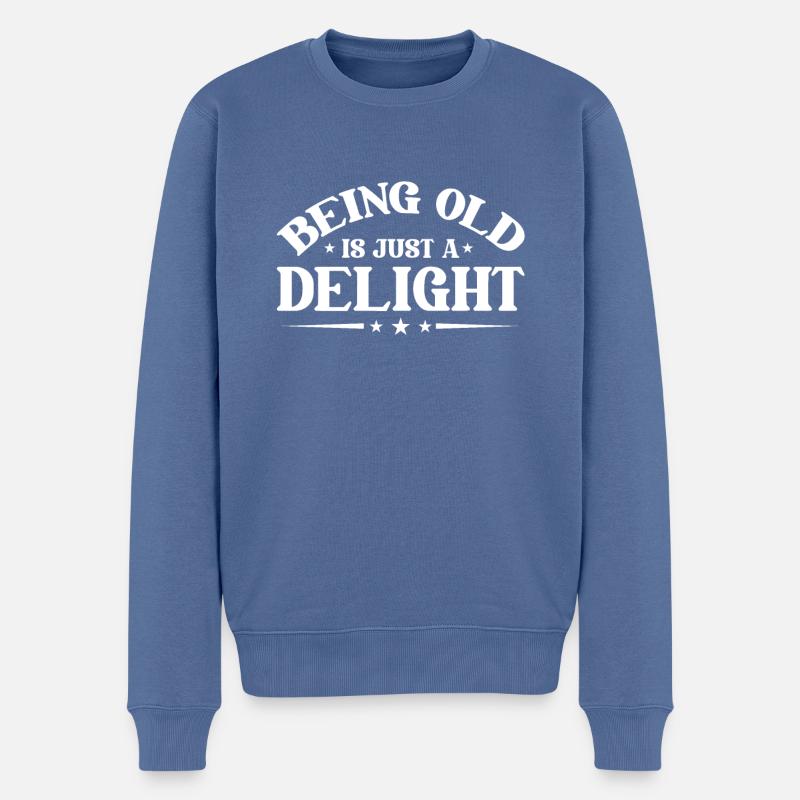 Schwarzer Humor Witzig - Männer Premium Bio Pullover - Taubenblau