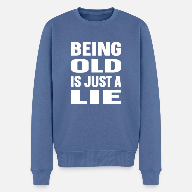 Schwarzer Humor Witzig - Männer Premium Bio Pullover - Taubenblau