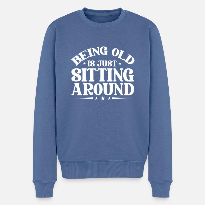 Schwarzer Humor Witzig - Männer Premium Bio Pullover - Taubenblau