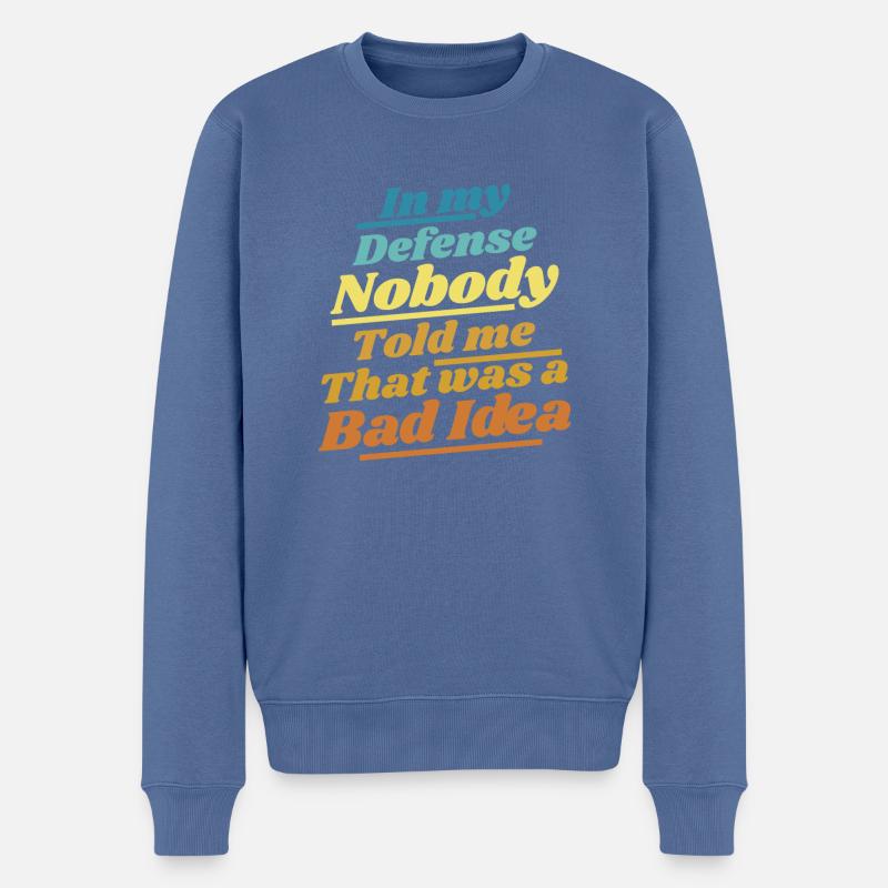 Schwarzer Humor - Männer Premium Bio Pullover - Taubenblau