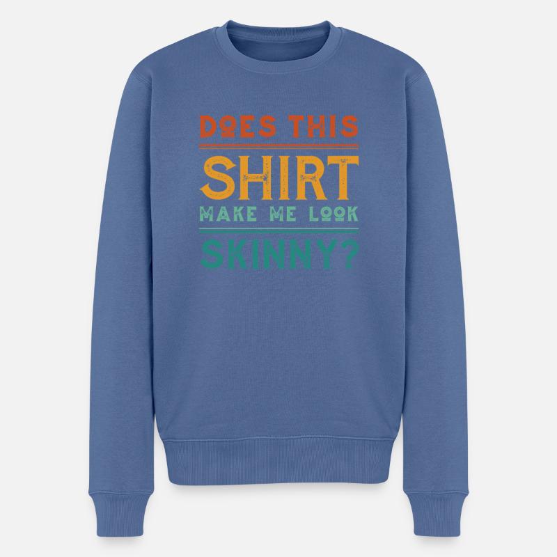 Humour noir mince - Pull Premium bio Homme - bleu pigeon