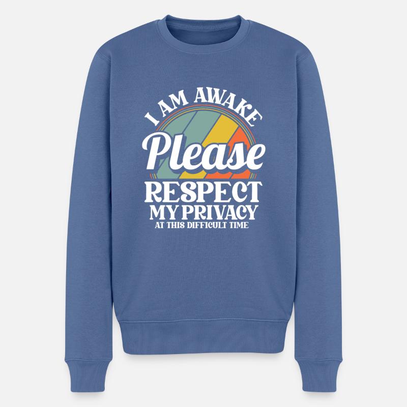 Schwarzer Humor - Männer Premium Bio Pullover - Taubenblau