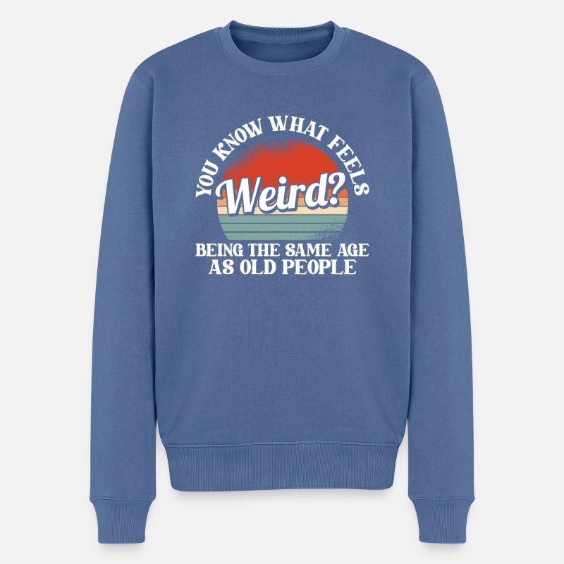 Schwarzer Humor - Männer Premium Bio Pullover - Taubenblau