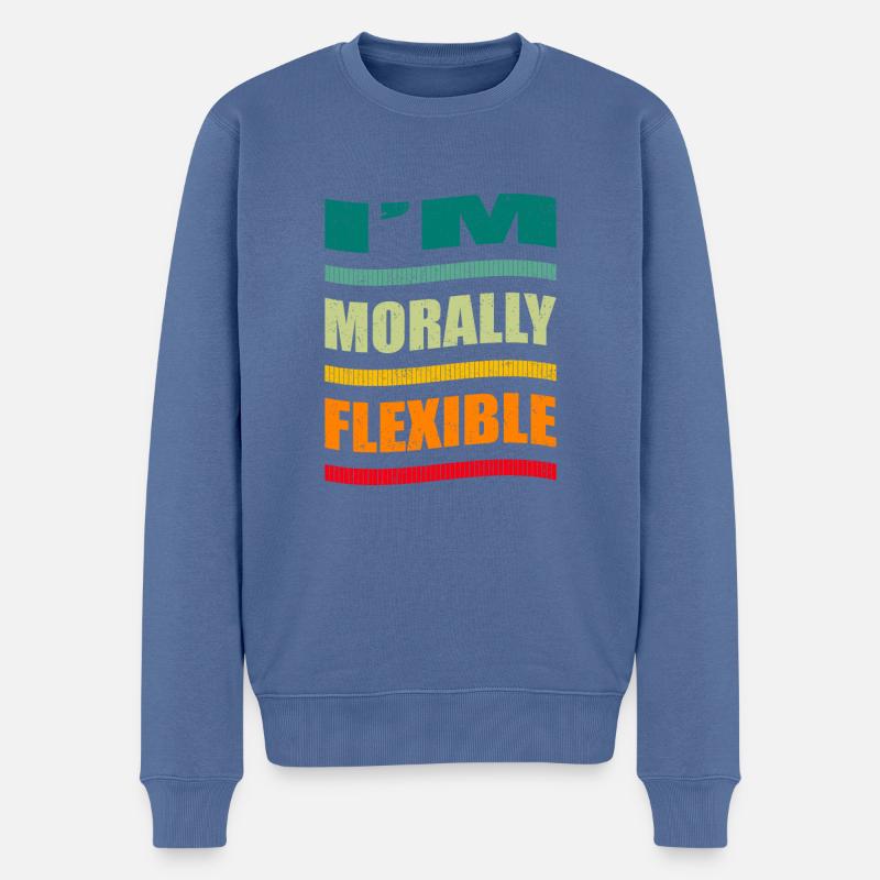 Schwarzer Humor - Männer Premium Bio Pullover - Taubenblau