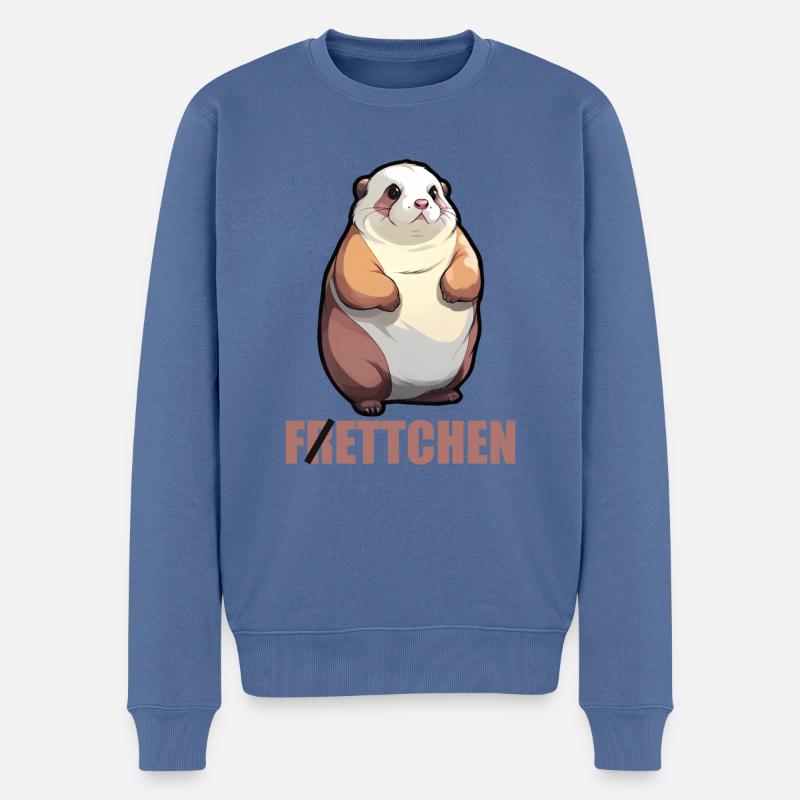 Fettchen Frettchen - Männer Premium Bio Pullover - Taubenblau