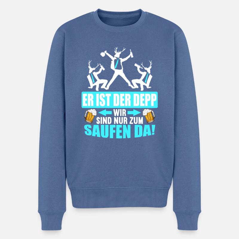 Junggesellenabschied Poltern Polterabend JGA - Männer Premium Bio Pullover - Taubenblau