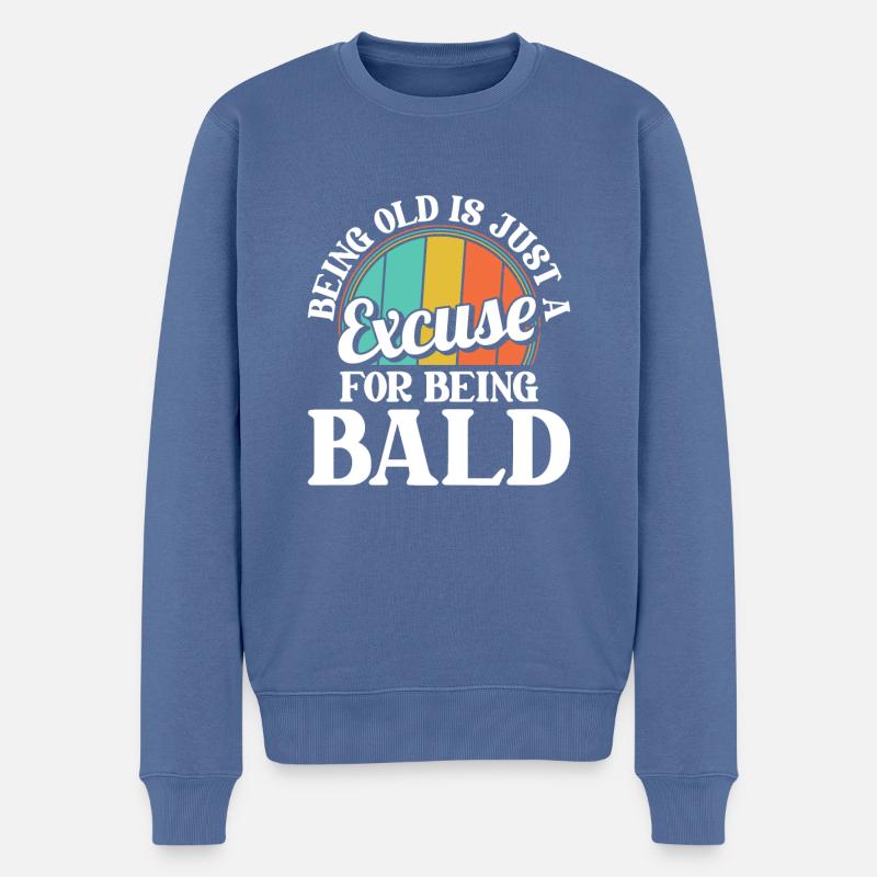 Schwarzer Humor - Männer Premium Bio Pullover - Taubenblau