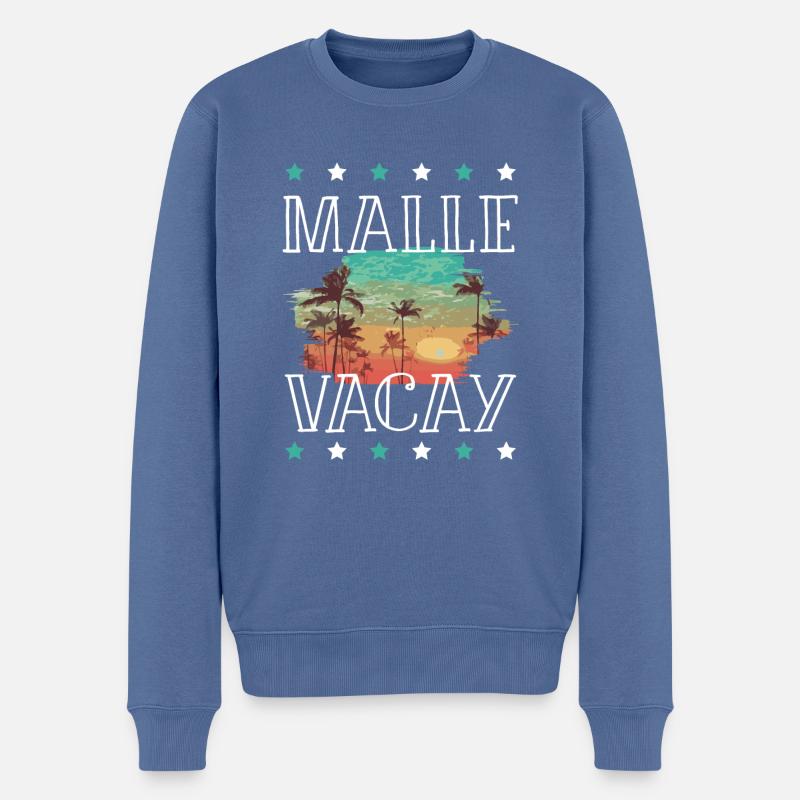 Malle Urlaub - Männer Premium Bio Pullover - Taubenblau