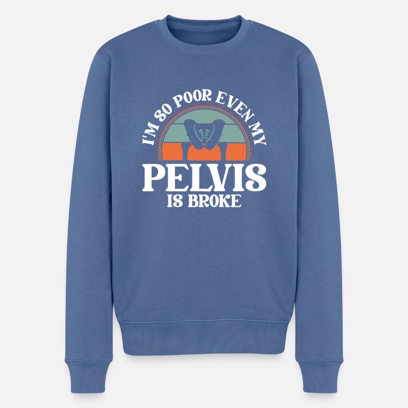 Schwarzer Humor - Männer Premium Bio Pullover - Taubenblau