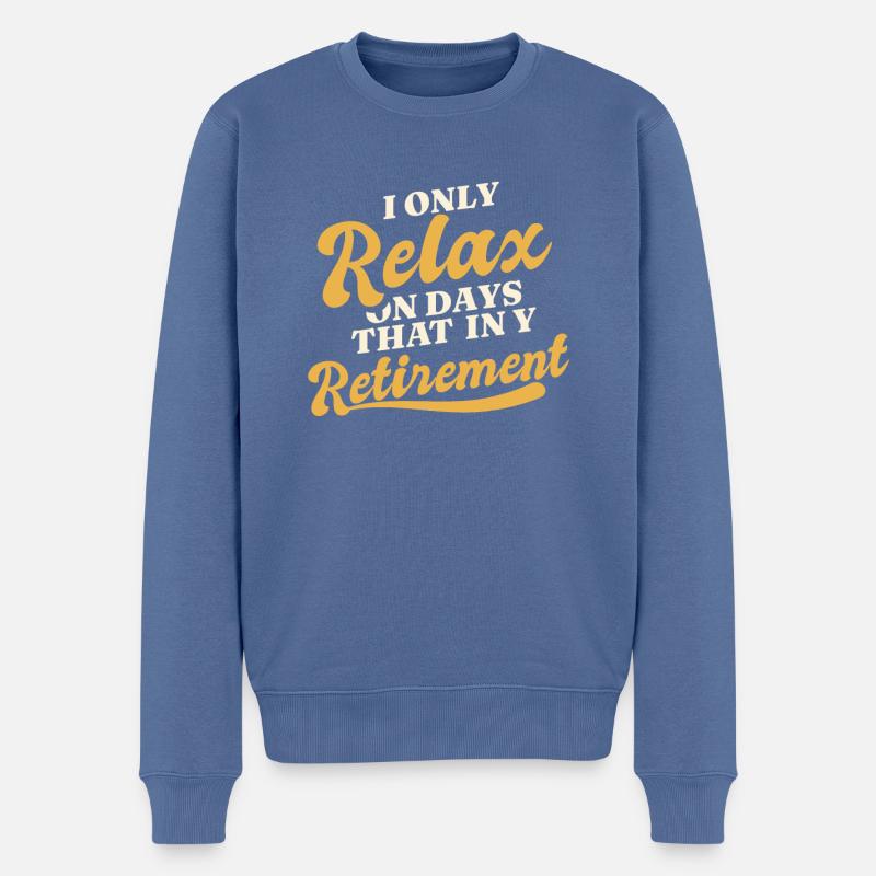 Retraités Retraite Relax - Pull Premium bio Homme - bleu pigeon