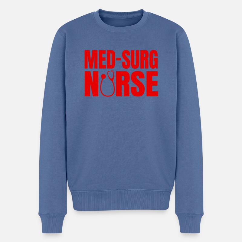 Medizinisch-Chirurgische Krankenschwester - Männer Premium Bio Pullover - Taubenblau