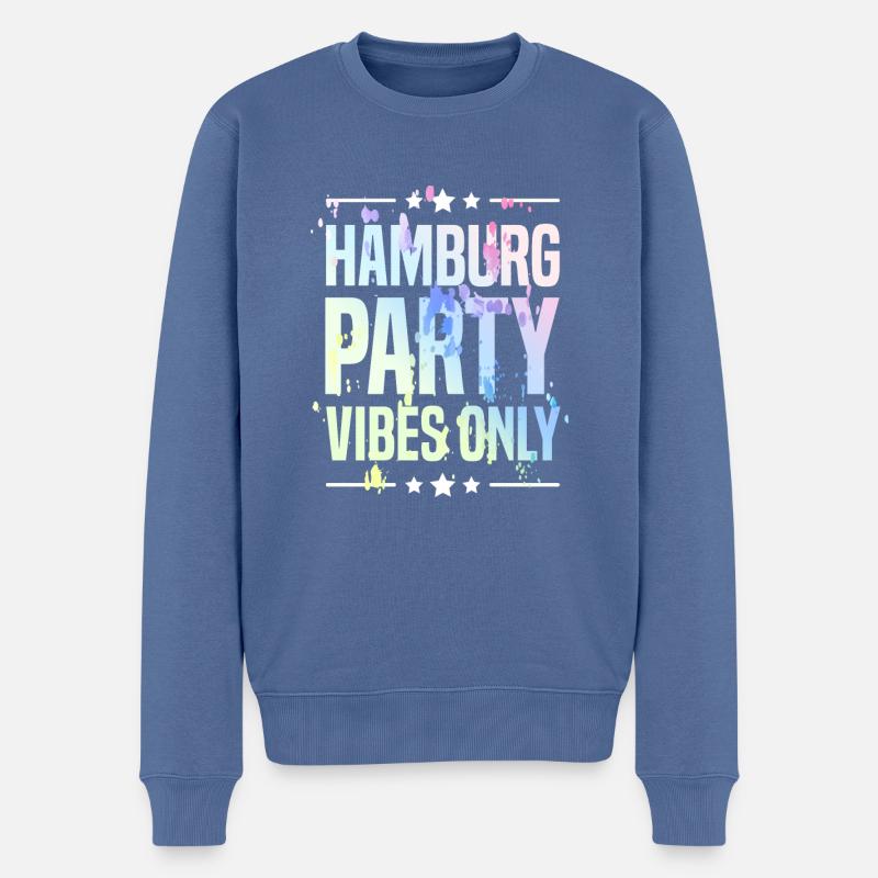 Hamburg Party Vibes - Männer Premium Bio Pullover - Taubenblau