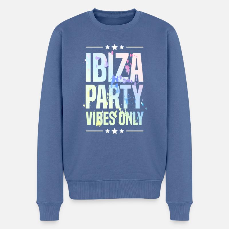 Ibiza Party Vibes - Pull Premium bio Homme - bleu pigeon