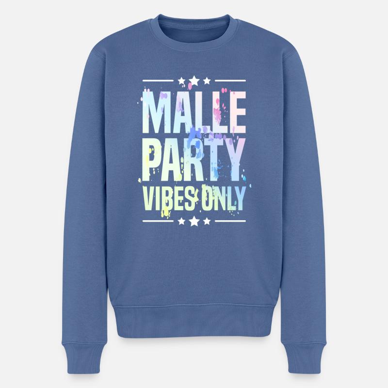 Malle Party Vibes - Pull Premium bio Homme - bleu pigeon