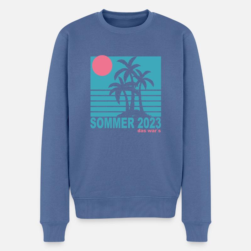 Sommer 2023 das war´s - Männer Premium Bio Pullover - Taubenblau