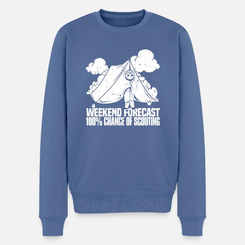 Pfadfinder Fun - Männer Premium Bio Pullover - Taubenblau