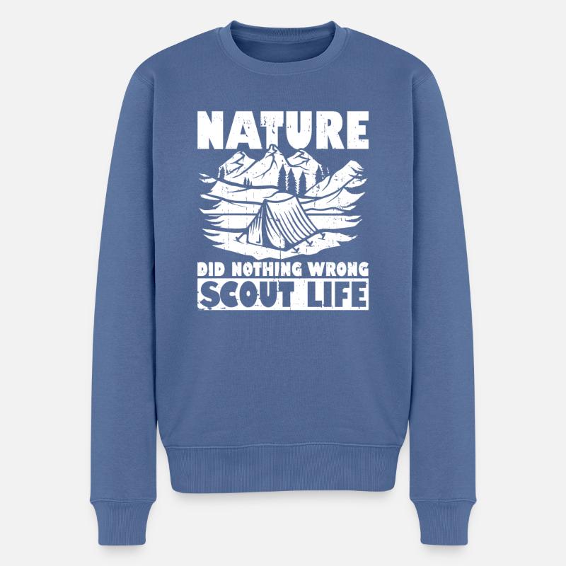 Pfadfinder - Männer Premium Bio Pullover - Taubenblau