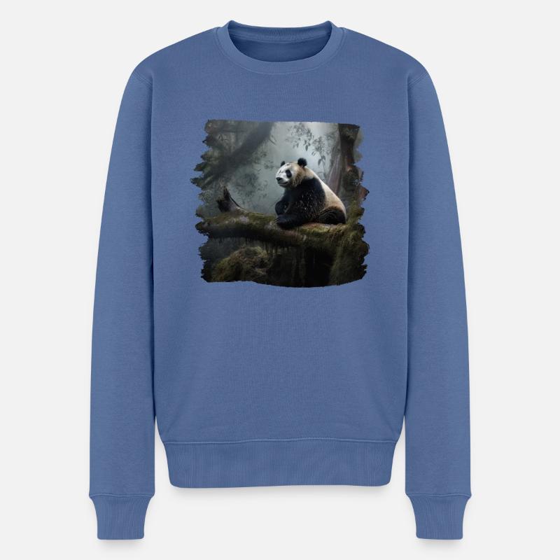 Pandas realistic Panda Großer Panda - Männer Premium Bio Pullover - Taubenblau
