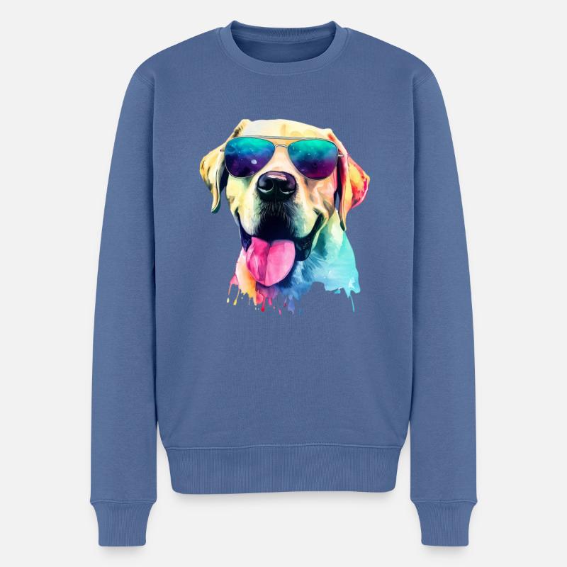Labrador Retriever - Männer Premium Bio Pullover - Taubenblau