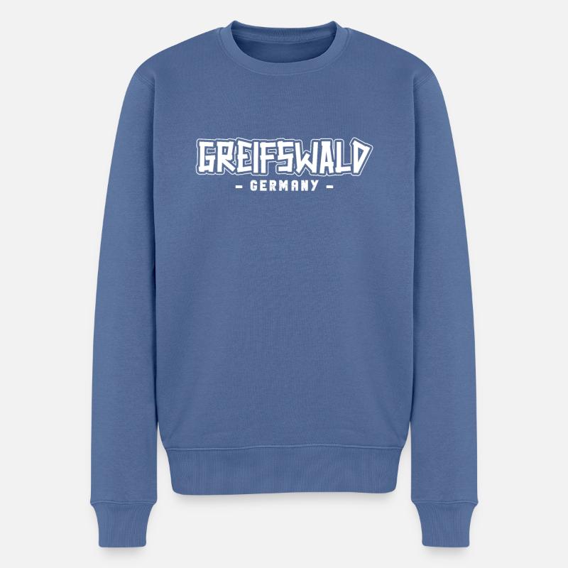 Greifswalderin Greifswalder Greifswald - Männer Premium Bio Pullover - Taubenblau