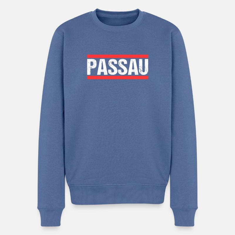 Passauerin Passauer Passau - Pull Premium bio Homme - bleu pigeon