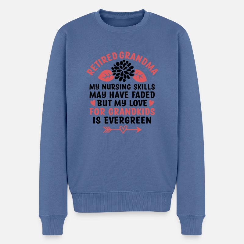 Pensionierte Oma Rentner Rentner Krankenschwester Krankenschwester Re - Männer Premium Bio Pullover - Taubenblau