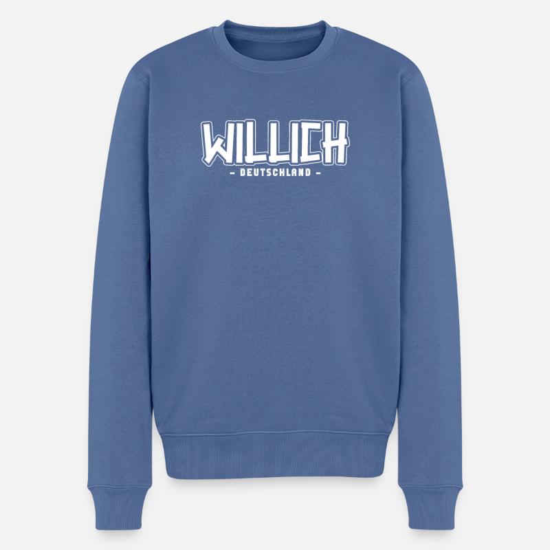 Willicherin Willicher Willich - Männer Premium Bio Pullover - Taubenblau