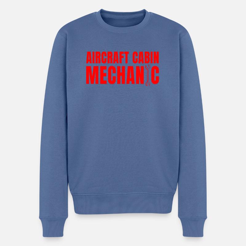 Flugzeugkabinenmechaniker - Männer Premium Bio Pullover - Taubenblau
