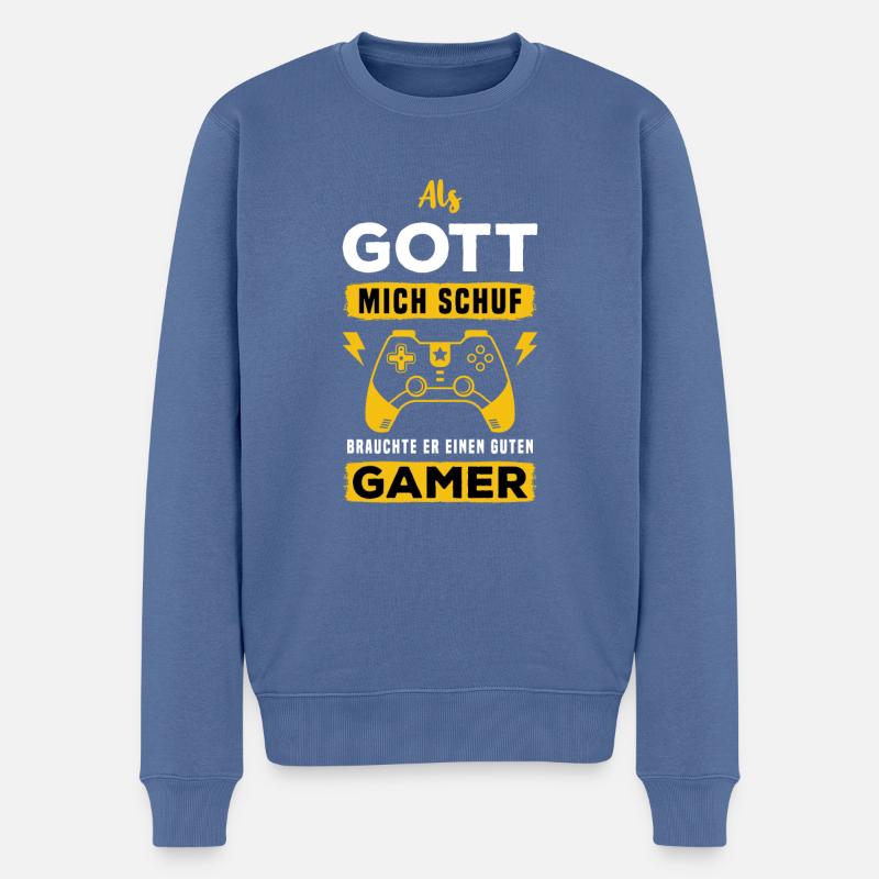 Controller Videospiel Zocker Gamer Computerspiel - Männer Premium Bio Pullover - Taubenblau